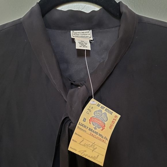 Lucky BLACK Silk Blouse - Picture 7 of 8